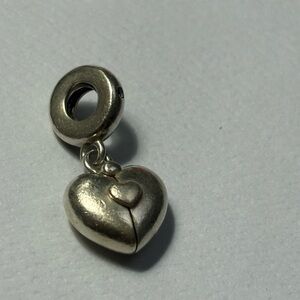Pandora Silver Heart Charm Bracelet. Heart Opens up!